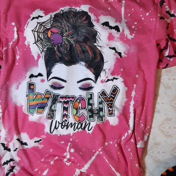 New -Large Unisex, Gildan, color Heather Heliconia -Bleached SublimationTee - Picture 2 of 3